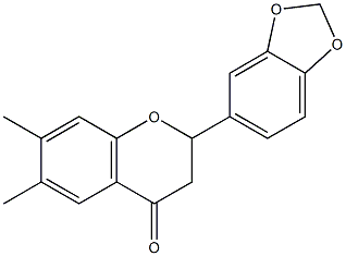 6,7-Dimethyl-3',4'-methylenebisoxyflavanone Struktur