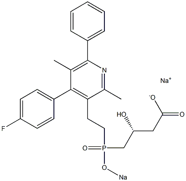 (3R)-4-[[2-[4-(4-Fluorophenyl)-2,5-dimethyl-6-phenyl-3-pyridinyl]ethyl]sodiooxyphosphinyl]-3-hydroxybutyric acid sodium salt Struktur