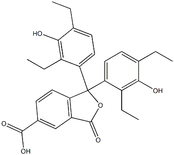 1,1-Bis(2,4-diethyl-3-hydroxyphenyl)-1,3-dihydro-3-oxoisobenzofuran-5-carboxylic acid Struktur