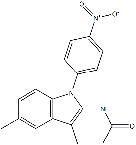 N-[1-(4-Nitrophenyl)-3-methyl-5-methyl-1H-indol-2-yl]acetamide Struktur