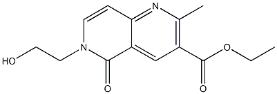 6-(2-Hydroxyethyl)-2-methyl-5-oxo-5,6-dihydro-1,6-naphthyridine-3-carboxylic acid ethyl ester Struktur