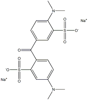 5-[4-(Dimethylamino)-2-sulfobenzoyl]-2-dimethylaminobenzenesulfonic acid disodium salt Struktur