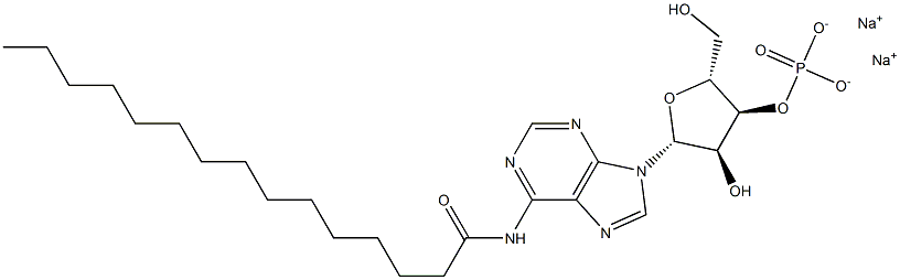 N-Pentadecanoyladenosine-3'-phosphoric acid disodium salt Struktur