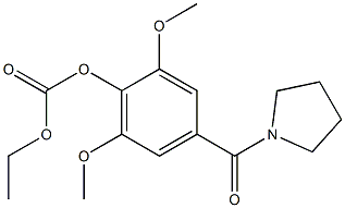 Carbonic acid ethyl 2,6-dimethoxy-4-(1-pyrrolidinylcarbonyl)phenyl ester Struktur