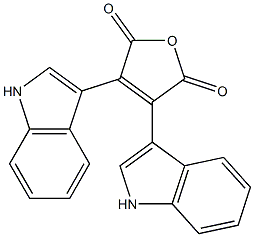 3,4-Bis(1H-indole-3-yl)-2,5-dihydrofuran-2,5-dione Struktur