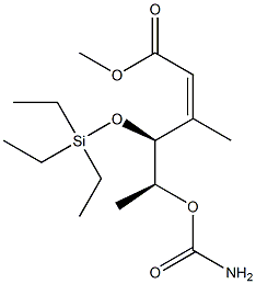 (2Z,4S,5S)-5-(Carbamoyloxy)-4-[(triethylsilyl)oxy]-3-methyl-2-hexenoic acid methyl ester Struktur