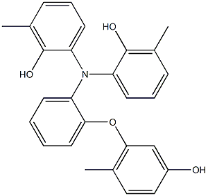 N,N-Bis(2-hydroxy-3-methylphenyl)-2-(3-hydroxy-6-methylphenoxy)benzenamine Struktur