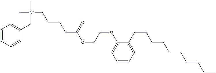 N,N-Dimethyl-N-benzyl-N-[4-[[2-(2-decylphenyloxy)ethyl]oxycarbonyl]butyl]aminium Struktur