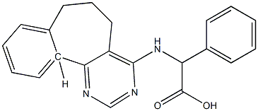 (R)-2-[[(6,7-Dihydro-5H-benzo[6,7]cyclohepta[1,2-d]pyrimidin)-4-yl]amino]-2-phenylacetic acid Struktur