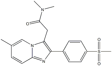 N,N-Dimethyl-2-[4-(methylsulfonyl)phenyl]-6-methylimidazo[1,2-a]pyridine-3-acetamide Struktur