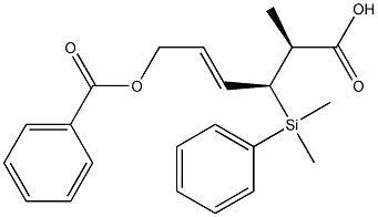 (2S,3S,4E)-2-Methyl-3-[dimethyl(phenyl)silyl]-6-benzoyloxy-4-hexenoic acid Struktur