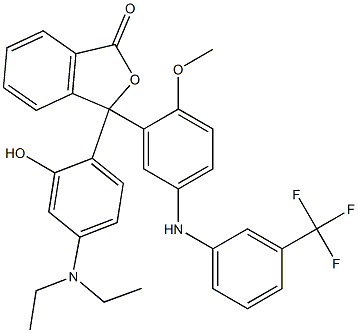 3-(4-Diethylamino-2-hydroxyphenyl)-3-[5-[m-(trifluoromethyl)phenylamino]-2-methoxyphenyl]isobenzofuran-1(3H)-one Struktur