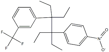 3,4-Diethyl-3-(3-trifluoromethylphenyl)-4-(4-nitrophenyl)hexane Struktur