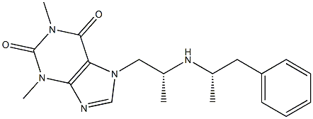 1,3-Dimethyl-7-[(R)-2-[[(S)-1-methyl-2-phenylethyl]amino]propyl]-7H-purine-2,6(1H,3H)-dione Struktur