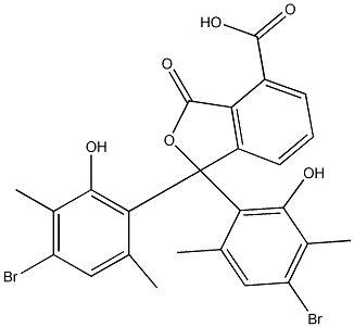 1,1-Bis(4-bromo-6-hydroxy-2,5-dimethylphenyl)-1,3-dihydro-3-oxoisobenzofuran-4-carboxylic acid Struktur