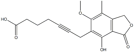 5-(6-Carboxy-2-hexyn-1-yl)-1,3-dihydro-4-hydroxy-6-methoxy-7-methylisobenzofuran-3-one Struktur