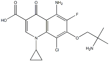 7-(2-Amino-2-methylpropoxy)-5-amino-1-cyclopropyl-6-fluoro-8-chloro-1,4-dihydro-4-oxoquinoline-3-carboxylic acid Struktur