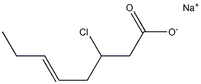 3-Chloro-5-octenoic acid sodium salt Struktur