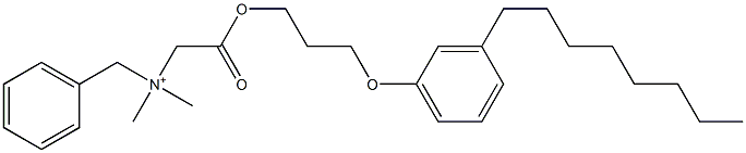 N,N-Dimethyl-N-benzyl-N-[[[3-(3-octylphenyloxy)propyl]oxycarbonyl]methyl]aminium Struktur