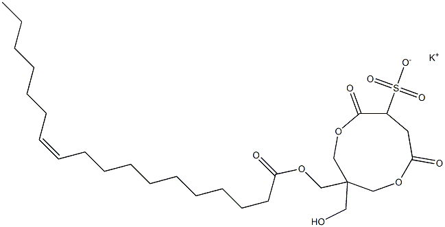 1-[[[(11Z)-1-Oxo-11-octadecenyl]oxy]methyl]-1-(hydroxymethyl)-4,7-dioxo-3,8-dioxacyclononane-6-sulfonic acid potassium salt Struktur