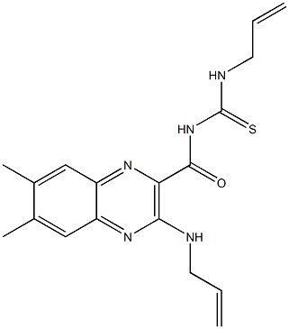 6,7-Dimethyl-3-(allylamino)-N-(N-allylthiocarbamoyl)quinoxaline-2-carboxamide Struktur