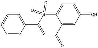 6-Hydroxy-2-phenyl-4H-1-benzothiopyran-4-one 1,1-dioxide Struktur