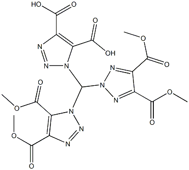 1,1'-[[4,5-Bis(methoxycarbonyl)-2H-1,2,3-triazol-2-yl]methylene]bis[1H-1,2,3-triazole-4,5-dicarboxylic acid dimethyl] ester Struktur