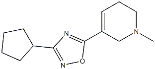 3-Cyclopentyl-5-[(1,2,5,6-tetrahydro-1-methylpyridin)-3-yl]-1,2,4-oxadiazole Struktur