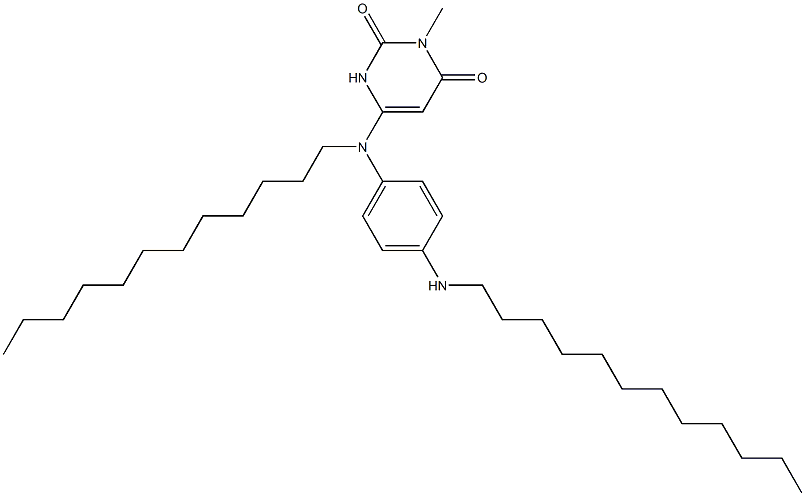 6-[N-Dodecyl-N-(4-dodecylaminophenyl)amino]-3-methylpyrimidine-2,4(1H,3H)-dione Struktur