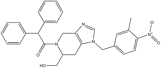 1-(3-Methyl-4-nitrobenzyl)-4,5,6,7-tetrahydro-6-hydroxymethyl-5-diphenylacetyl-1H-imidazo[4,5-c]pyridine Struktur