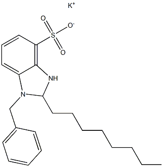 1-Benzyl-2,3-dihydro-2-octyl-1H-benzimidazole-4-sulfonic acid potassium salt Struktur