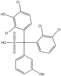 (2,3-Dichlorophenyl)(2,4-dichloro-3-hydroxyphenyl)(3-hydroxyphenyl)methanesulfonic acid Struktur