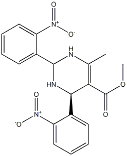 (6R)-1,2,3,6-Tetrahydro-2,6-bis(2-nitrophenyl)-4-methylpyrimidine-5-carboxylic acid methyl ester Struktur