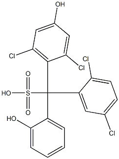 (2,5-Dichlorophenyl)(2,6-dichloro-4-hydroxyphenyl)(2-hydroxyphenyl)methanesulfonic acid Struktur