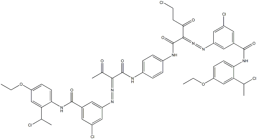 3,3'-[2-(Chloromethyl)-1,4-phenylenebis[iminocarbonyl(acetylmethylene)azo]]bis[N-[2-(1-chloroethyl)-4-ethoxyphenyl]-5-chlorobenzamide] Struktur