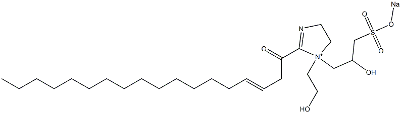 1-(2-Hydroxyethyl)-1-[2-hydroxy-3-(sodiooxysulfonyl)propyl]-2-(3-octadecenoyl)-2-imidazoline-1-ium Struktur