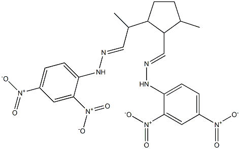 2-[1-[[2-(2,4-Dinitrophenyl)hydrazono]methyl]ethyl]-5-methylcyclopentanecarbaldehyde 2,4-dinitrophenylhydrazone Struktur