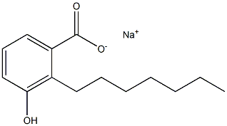 2-Heptyl-3-hydroxybenzoic acid sodium salt Struktur