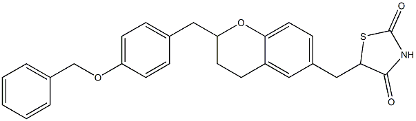 5-[[2-(4-Benzyloxybenzyl)-3,4-dihydro-2H-1-benzopyran]-6-ylmethyl]thiazolidine-2,4-dione Struktur