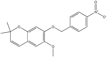 7-(4-Nitrobenzyloxy)-2,2-dimethyl-6-methoxy-2H-1-benzopyran Struktur