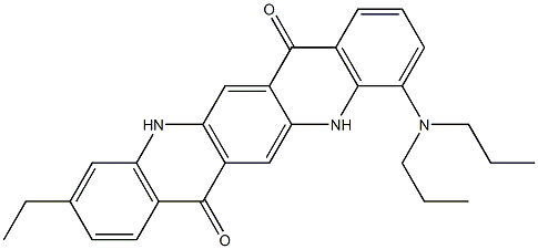 4-(Dipropylamino)-10-ethyl-5,12-dihydroquino[2,3-b]acridine-7,14-dione Struktur