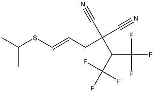 (E)-2-Cyano-2-[1-(trifluoromethyl)-2,2,2-trifluoroethyl]-5-(isopropylthio)-4-pentenenitrile Struktur