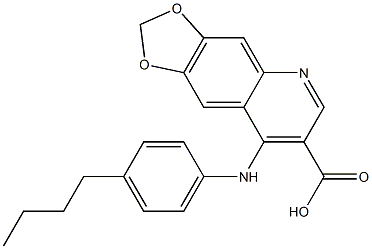 4-[[4-Butylphenyl]amino]-6,7-(methylenedioxy)quinoline-3-carboxylic acid Struktur