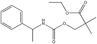 2,2-Dimethyl-3-[[[(1-phenylethyl)amino]carbonyl]oxy]propionic acid ethyl ester Struktur