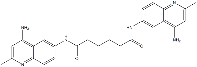 N,N'-Bis(4-amino-2-methyl-6-quinolyl)hexanediamide Struktur