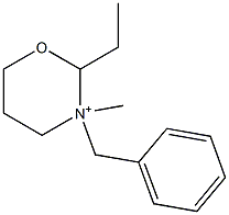 (2-Ethyl-3-benzyl-3-methyltetrahydro-2H-1,3-oxazin)-3-ium Struktur