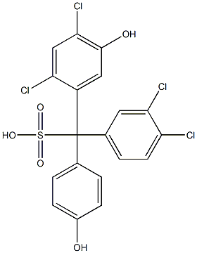 (3,4-Dichlorophenyl)(2,4-dichloro-5-hydroxyphenyl)(4-hydroxyphenyl)methanesulfonic acid Struktur