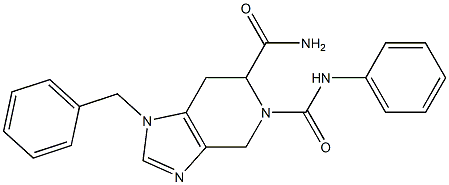 1-Benzyl-4,5,6,7-tetrahydro-5-(phenylaminocarbonyl)-1H-imidazo[4,5-c]pyridine-6-carboxamide Struktur