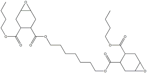 Bis[2-(butoxycarbonyl)-4,5-epoxy-1-cyclohexanecarboxylic acid]1,7-heptanediyl ester Struktur