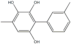 6-Methyl-3-(3-methylphenyl)benzene-1,2,4-triol Struktur